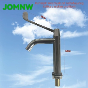 Medicinski vodovod za operacijsku sobu i laboratorij s produženom ručkom i miješanjem hladne i tople vode; jednovrstan miješivač hladne i tople vode (bakar; 0–90°C; nominalni tlak 1.0; keramički disk ventil; model jo-085)