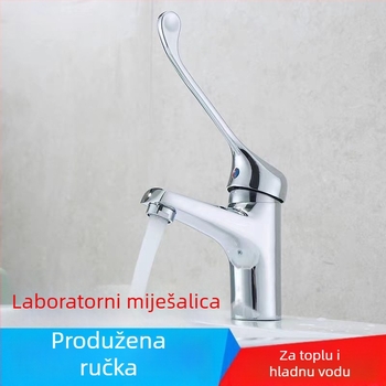 Medicinski vodovod za operacijsku sobu i laboratorij s produženom ručkom i miješanjem hladne i tople vode; jednovrstan miješivač hladne i tople vode (bakar; 0–90°C; nominalni tlak 1.0; keramički disk ventil; model jo-085)