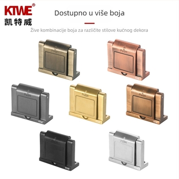 Kateway 304 Sigurnosni zasun za vrata, cinkova legura, elektroplatirani završni sloj, moderni minimalistički stil