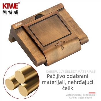 Kateway 304 Sigurnosni zasun za vrata, cinkova legura, elektroplatirani završni sloj, moderni minimalistički stil