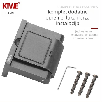 Kateway 304 Sigurnosni zasun za vrata, cinkova legura, elektroplatirani završni sloj, moderni minimalistički stil