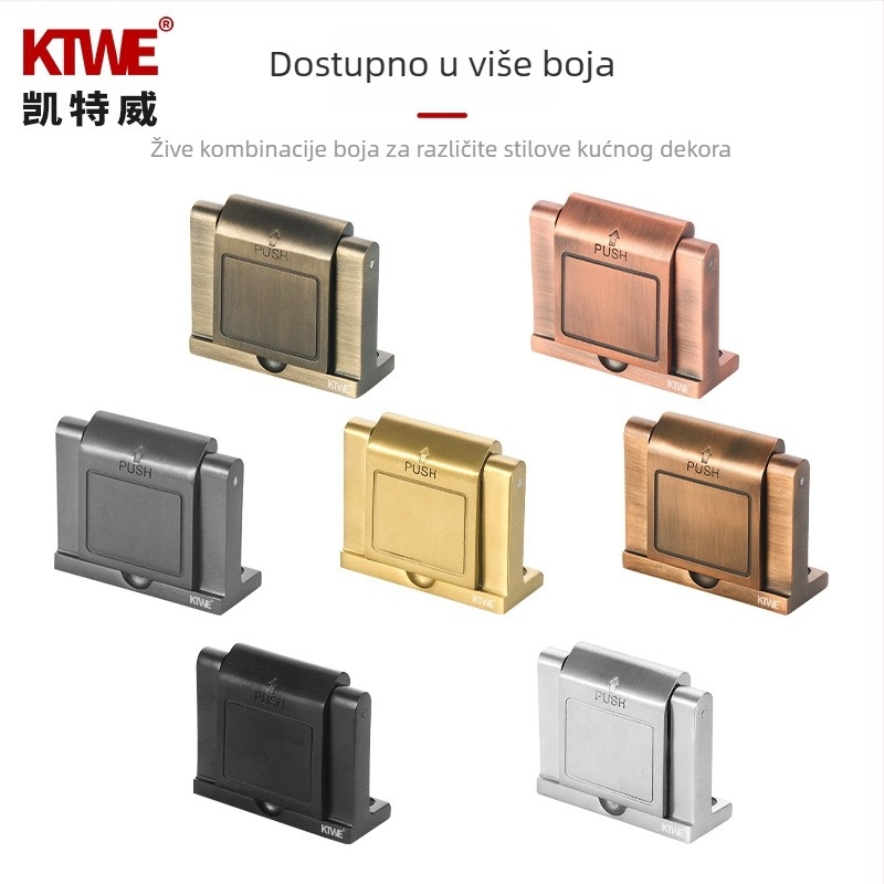 Kateway 304 Sigurnosni zasun za vrata, cinkova legura, elektroplatirani završni sloj, moderni minimalistički stil