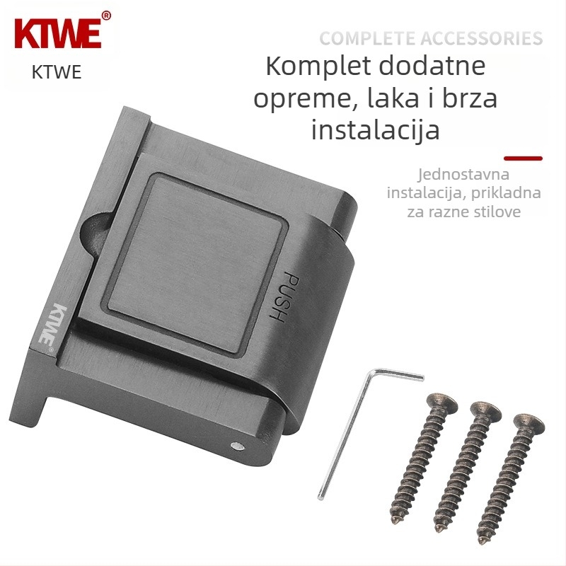 Kateway 304 Sigurnosni zasun za vrata, cinkova legura, elektroplatirani završni sloj, moderni minimalistički stil
