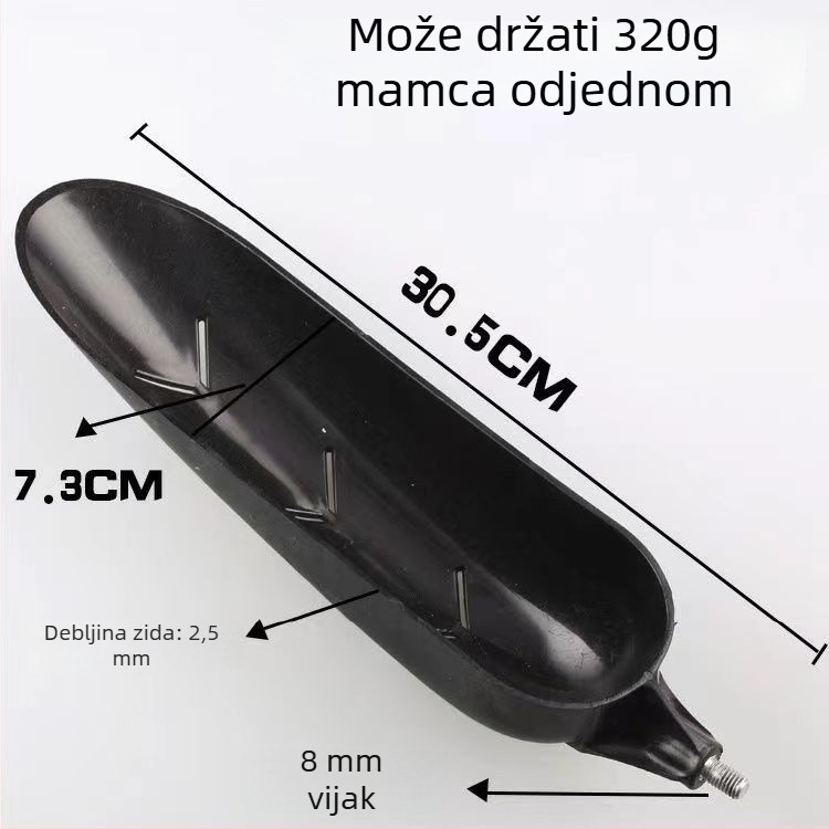 Glava žlice za mamac s 8 mm univerzalnim sučeljem, plastična konstrukcija, za štap mreže