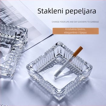 Stakleni četvrtasti pepelnik s otiskom loga, prilagodljiv, brenda Jindalai, za KTV barove, restorane i internet kafiće