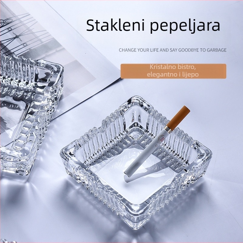 Stakleni četvrtasti pepelnik s otiskom loga, prilagodljiv, brenda Jindalai, za KTV barove, restorane i internet kafiće