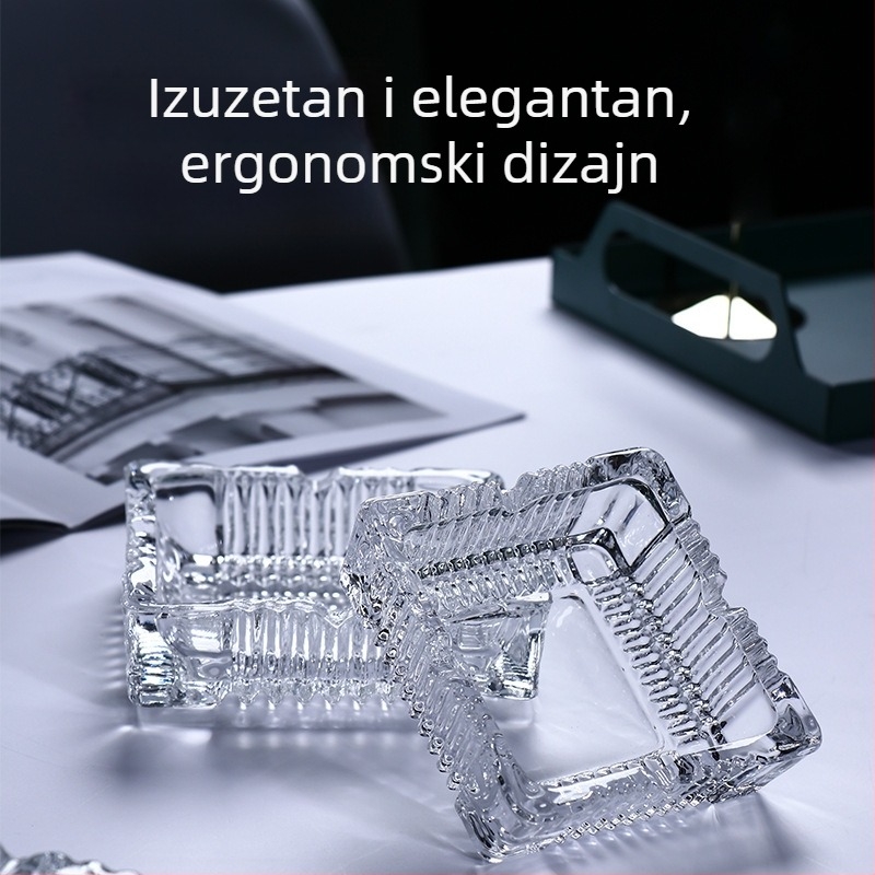 Stakleni četvrtasti pepelnik s otiskom loga, prilagodljiv, brenda Jindalai, za KTV barove, restorane i internet kafiće