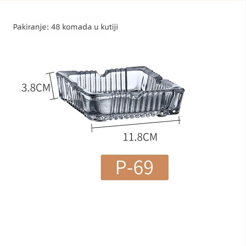 Stakleni četvrtasti pepelnik s otiskom loga, prilagodljiv, brenda Jindalai, za KTV barove, restorane i internet kafiće