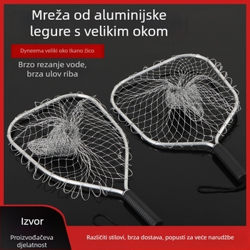 Mreža za ribolov za velike ribe, mreža s velikim očima, pletene, od aluminijske legure