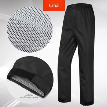 Unisex hlače za kišu za outdoor aktivnosti, vodootporne s PVC ljepilnim slojem, debljina tkanine 22, pogodne za vožnju biciklom i planinarenje