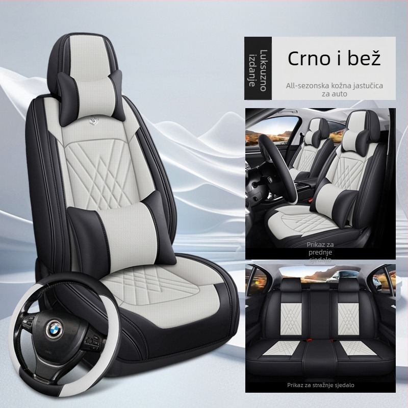 Navlake za auto sjedala – komplet, pet sjedala, univerzalno za sve sezone, vlaknasti materijal, punilo od pamuka