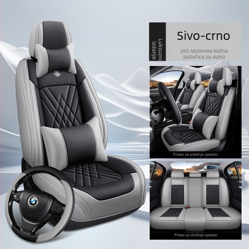 Navlake za auto sjedala – komplet, pet sjedala, univerzalno za sve sezone, vlaknasti materijal, punilo od pamuka
