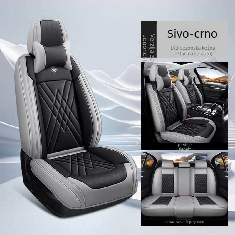 Navlake za auto sjedala – komplet, pet sjedala, univerzalno za sve sezone, vlaknasti materijal, punilo od pamuka