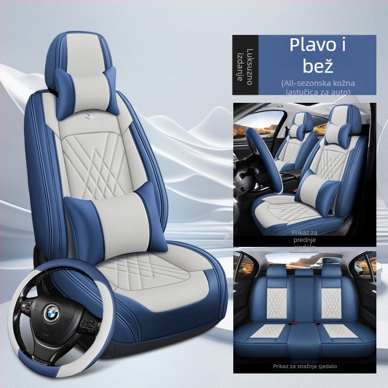 Navlake za auto sjedala – komplet, pet sjedala, univerzalno za sve sezone, vlaknasti materijal, punilo od pamuka
