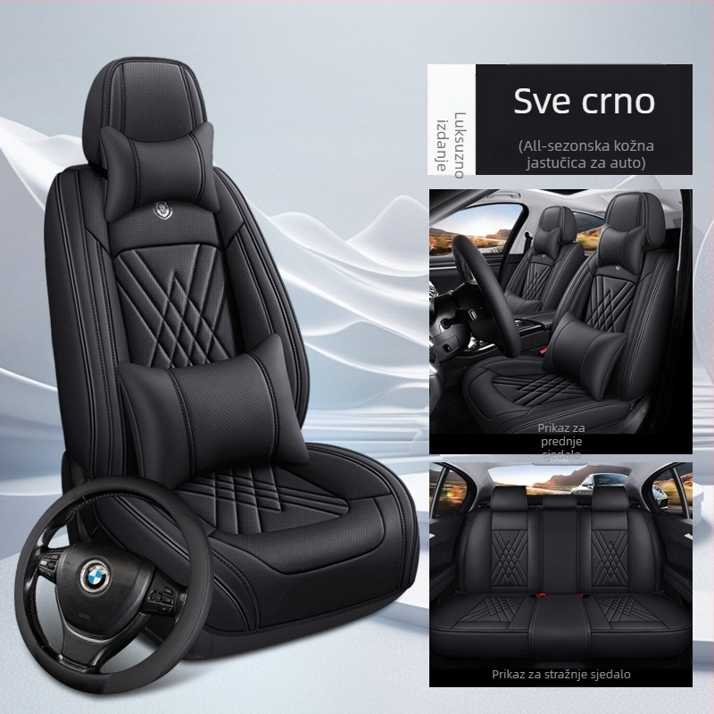 Navlake za auto sjedala – komplet, pet sjedala, univerzalno za sve sezone, vlaknasti materijal, punilo od pamuka
