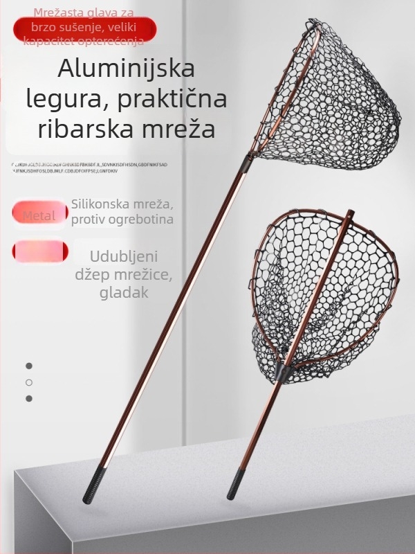 Taiyu teleskopijska mreža za ribolov s dubokim džepom, od gume i vlakana stakla