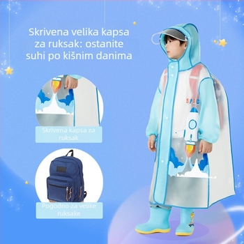 Dječji kišni kaput za cijelo tijelo, s cartoon motivom, jednoplošni pončo, CPE tkanina, normalna debljina, 350 g
