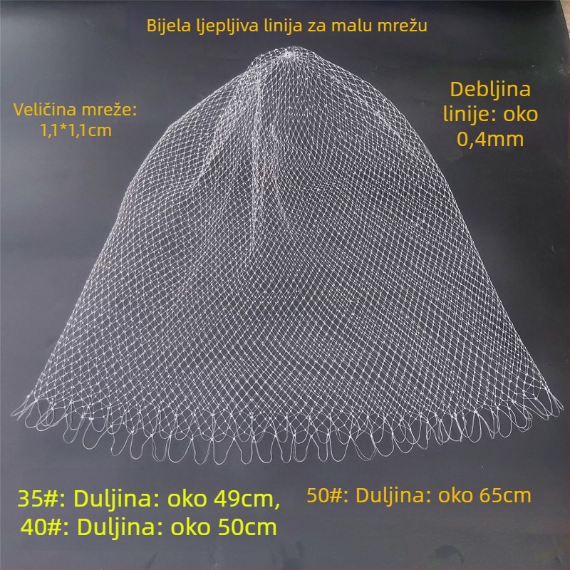 Ručni pleteni mrežasti ribički torbica s mrežom od gumiranog žice, nosivost 25 kg, dubina 49–65 cm