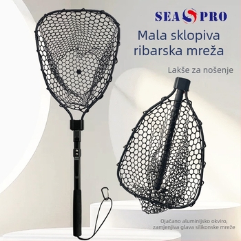 Sklopiva ručna mreža za ribolov, aluminijska legura, gruba mreža, nosivost 5 kg