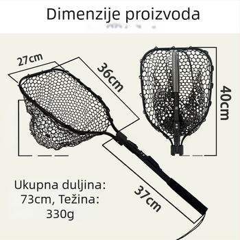Sklopiva ručna mreža za ribolov, aluminijska legura, gruba mreža, nosivost 5 kg