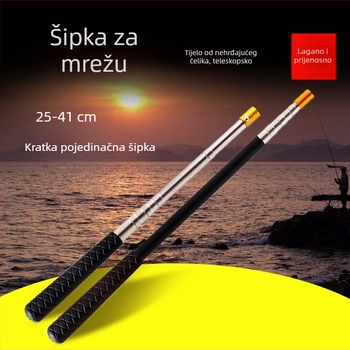 Mini nehrđajući čelični teleskopski štap za mrežu za ribolov, 5 odjeljaka, 100 g