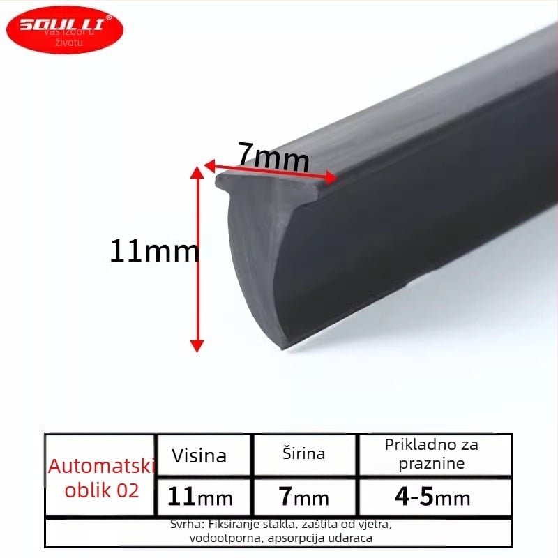 Aluminijska legura T-tip brtvila za vrata i prozore, 90-tip fiksni razmak između stakla, model Xjmft