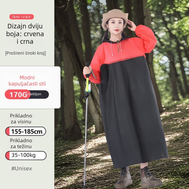 EVA kišni pončo za odrasle, pulover stil, produženi kroj, za planinarenje
