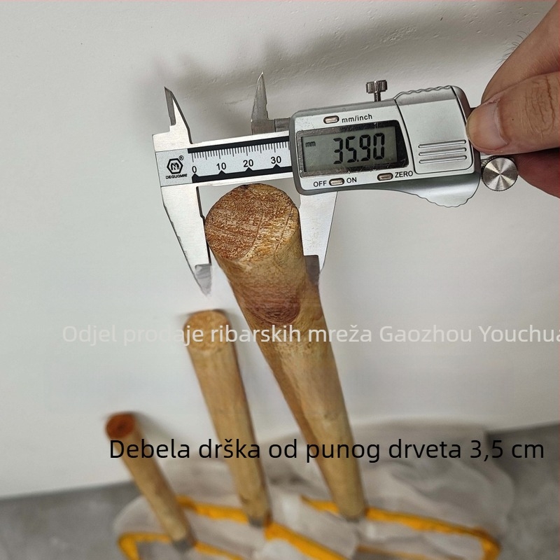 Mreža za uzgoj s čvrstom drvenom ručkom, mreža od 100 očiju, fina mreža za uzgoj riba, škampa i mlađih riba
