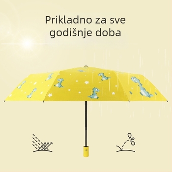 Suncobran s automatskim otvaranjem, 8-šipki željezni okvir, poliester, plastična drška, trodijelni cartoon stil
