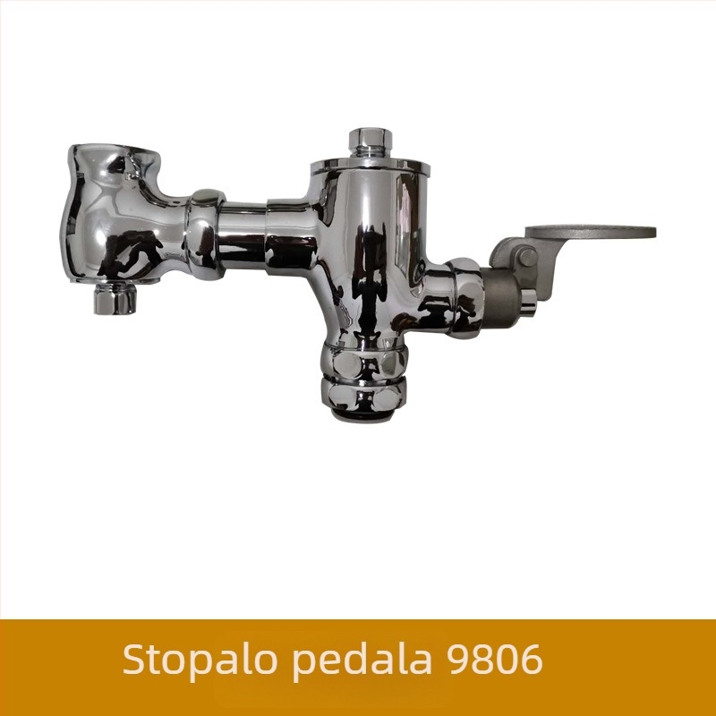 Bakreni pedalni ventil za ispiranje squat toaleta LY8505, izlaz 1 inč, tlak 0.1–0.6 MPa, vrijeme ispiranja 3–10 s
