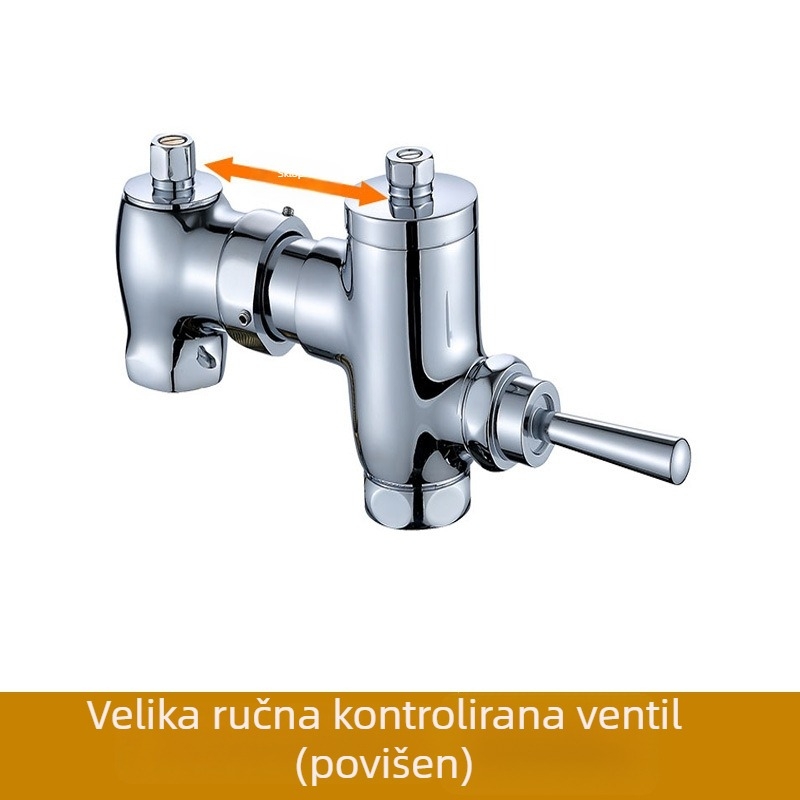 Bakreni pedalni ventil za ispiranje squat toaleta LY8505, izlaz 1 inč, tlak 0.1–0.6 MPa, vrijeme ispiranja 3–10 s
