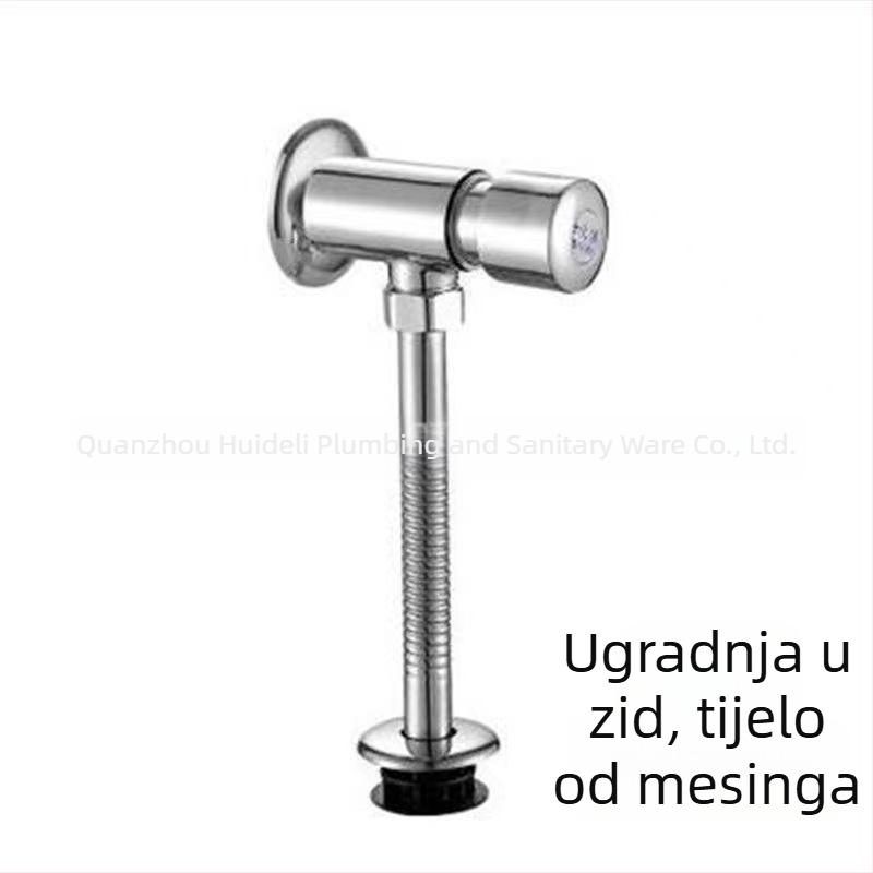 Kanalizacijski ventil za urin, bakreno telo, Kaidi Dragon, ručni pritisak, odgođeno zatvaranje, DN15–DN25, tlak 0–1,2 bar, vrijeme ispiranja 1–3 s