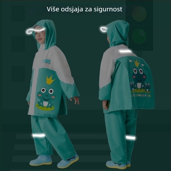 Dječji set kišnog kaputa i hlača, razdvojeni stil, crtić dizajn, tkanina Chunya Spinning, PU vodootporni sloj, za djecu