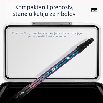 Teleskopska karbonska štapa za mrežu – mini kratka sekcija, kamelonski dizajn, super tvrda za natjecateljski ribolov