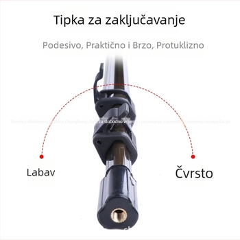 Aluminijski trokutasti štap za mrežu s metalnom glavom, prilagodljiva duljina
