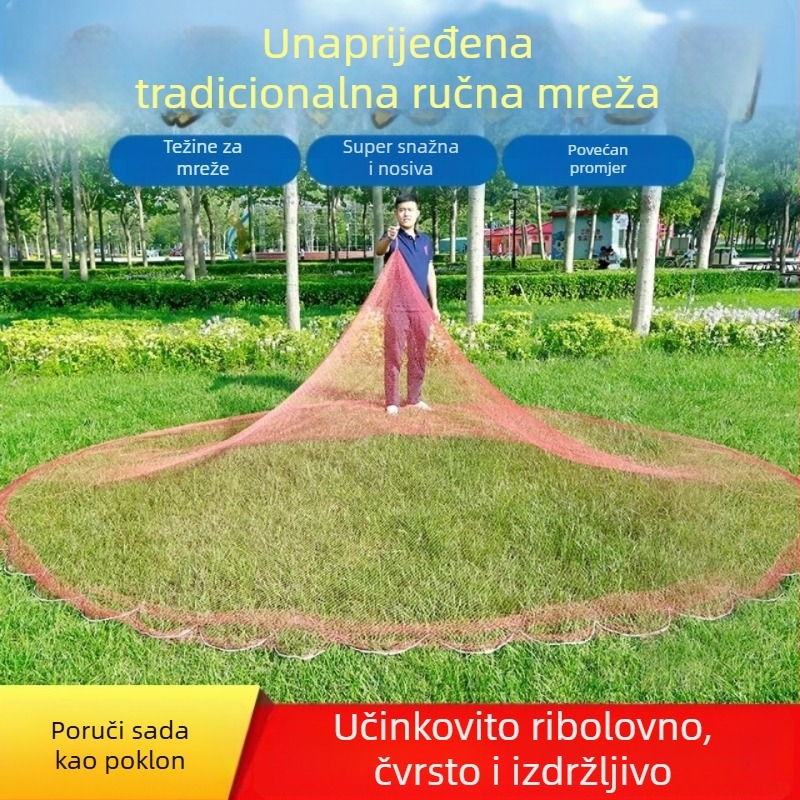 Haitong Ribolovna Oprema Najlon Ručna Mreža Za Bacanje — Ručna Mreža Za Ribolov