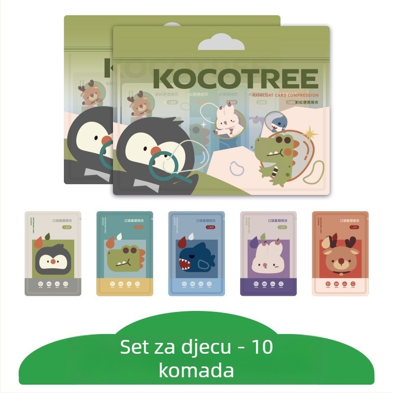 Jednokratno PE pončo za jednu osobu – dječje kišobron pončo za planinarenje, Kocotree