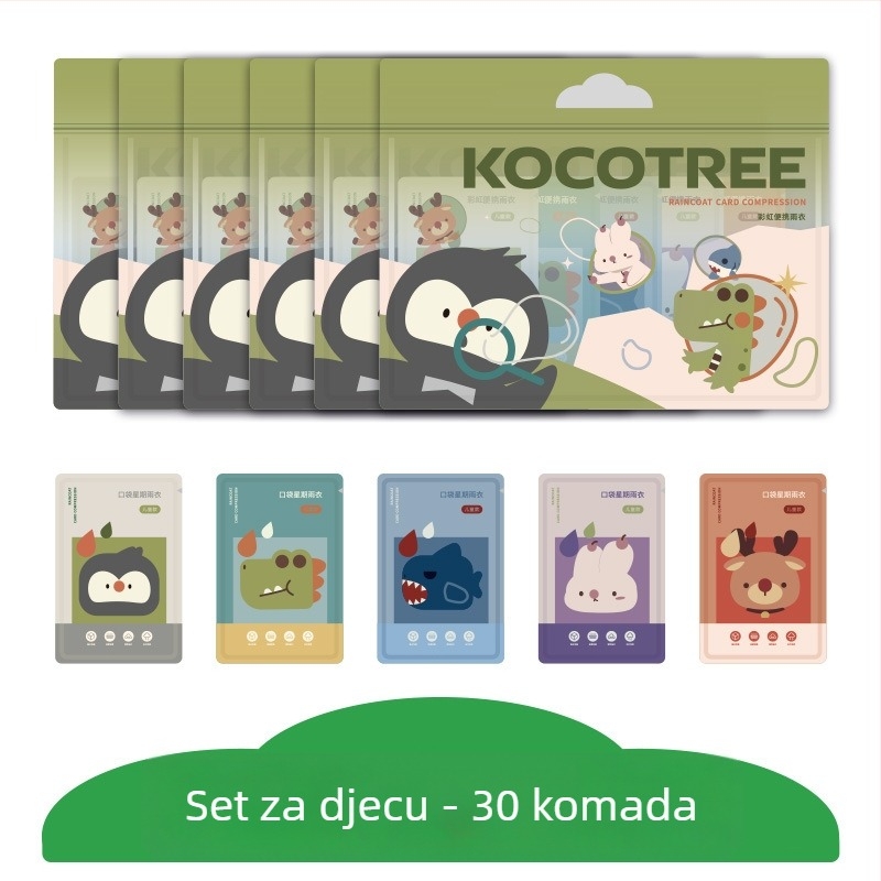 Jednokratno PE pončo za jednu osobu – dječje kišobron pončo za planinarenje, Kocotree