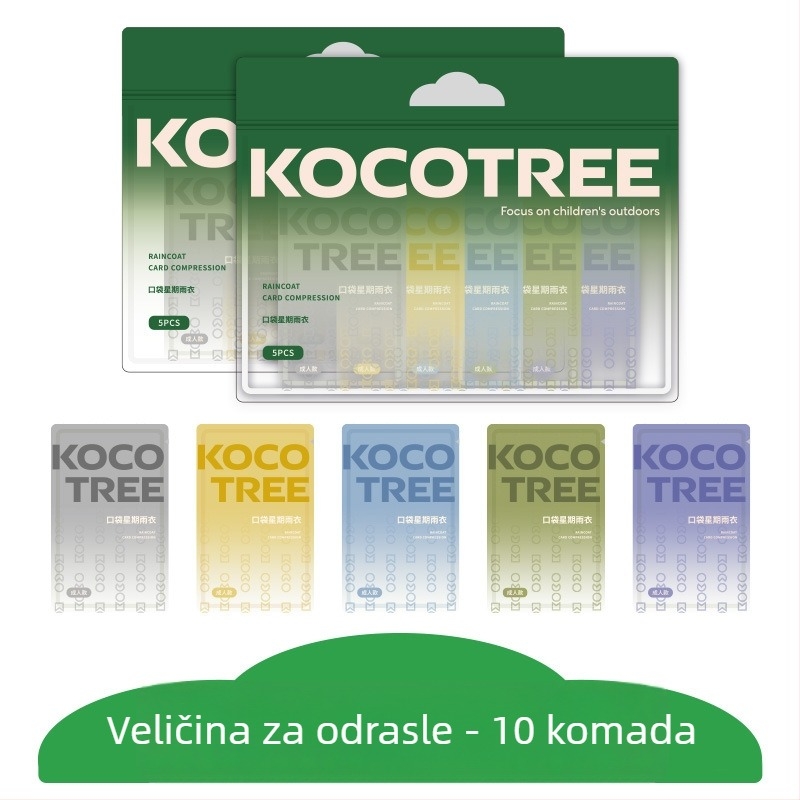 Jednokratno PE pončo za jednu osobu – dječje kišobron pončo za planinarenje, Kocotree