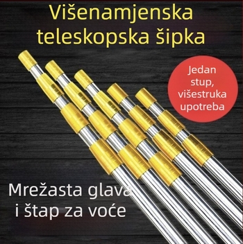 Štapić za mrežu za ribolov od nehrđajućeg čelika, teleskopski štap za pozicioniranje mreže, ultra čvrsta debela 3-sekcijska šipka