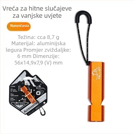 Dječja zviždaljka za preživljavanje na otvorenom, aluminijska legura, marka pelliot/Boxi