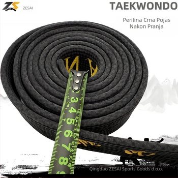 Pojas Taekwondo, 100% pamuk, izvezeni detalj, platnen završetak, razina trenara
