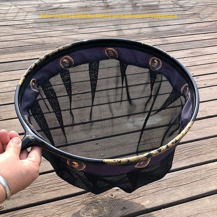Glava mreže za ribolov s integriranim karbonsko-aluminijskim tijelom, nanometrijska mreža, nosivost 30 kg, dubina 30 cm