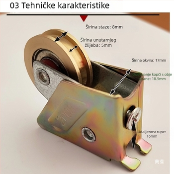 Staromodni 2008 bakreni kotač od aluminijskog legura za klizna vrata i prozore