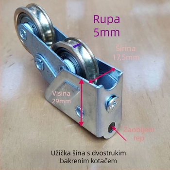 Staromodni 2008 bakreni kotač od aluminijskog legura za klizna vrata i prozore