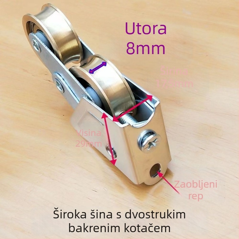 Staromodni 2008 bakreni kotač od aluminijskog legura za klizna vrata i prozore