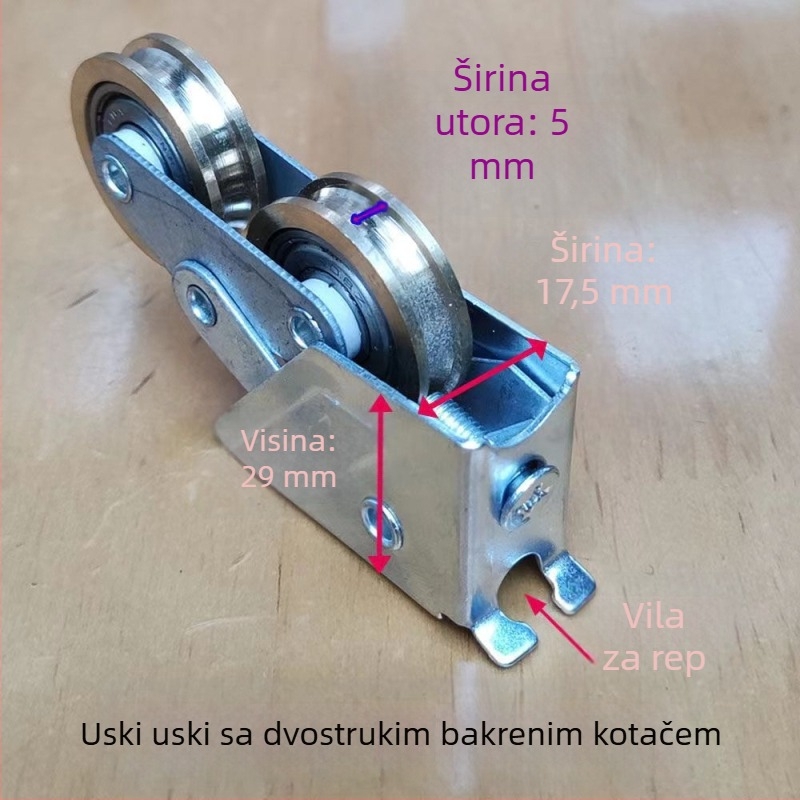 Staromodni 2008 bakreni kotač od aluminijskog legura za klizna vrata i prozore