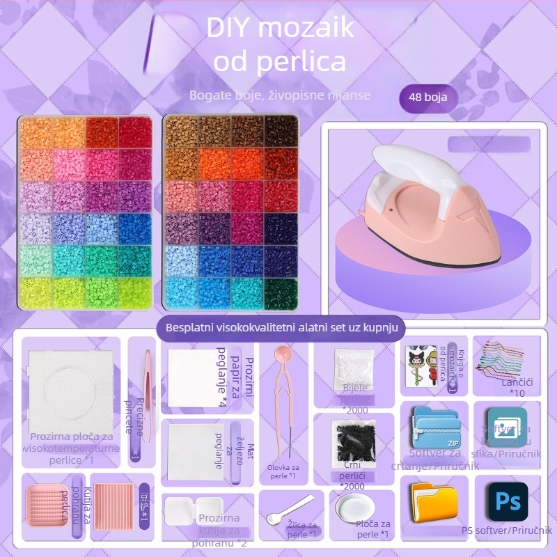 Plastična slagalica ploča – DIY set za spajanje perlica s materijalima za perle