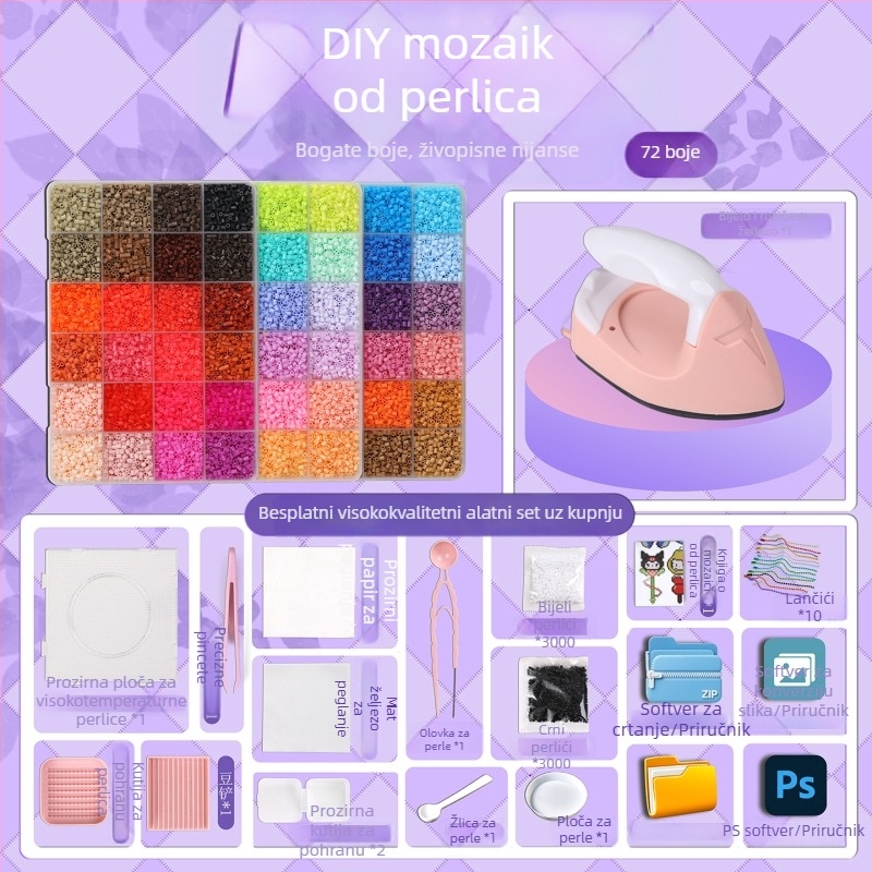 Plastična slagalica ploča – DIY set za spajanje perlica s materijalima za perle