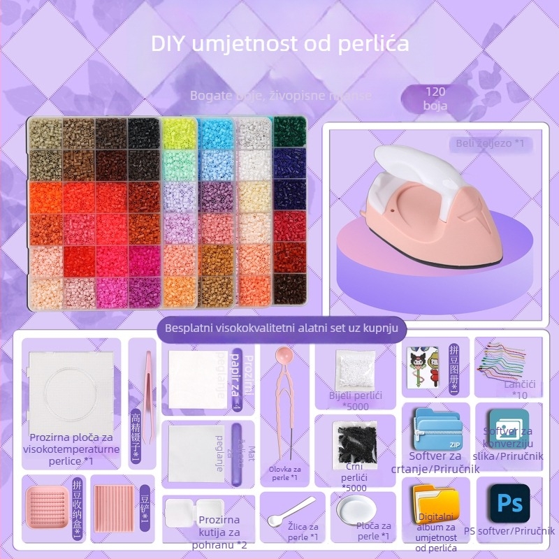 Plastična slagalica ploča – DIY set za spajanje perlica s materijalima za perle